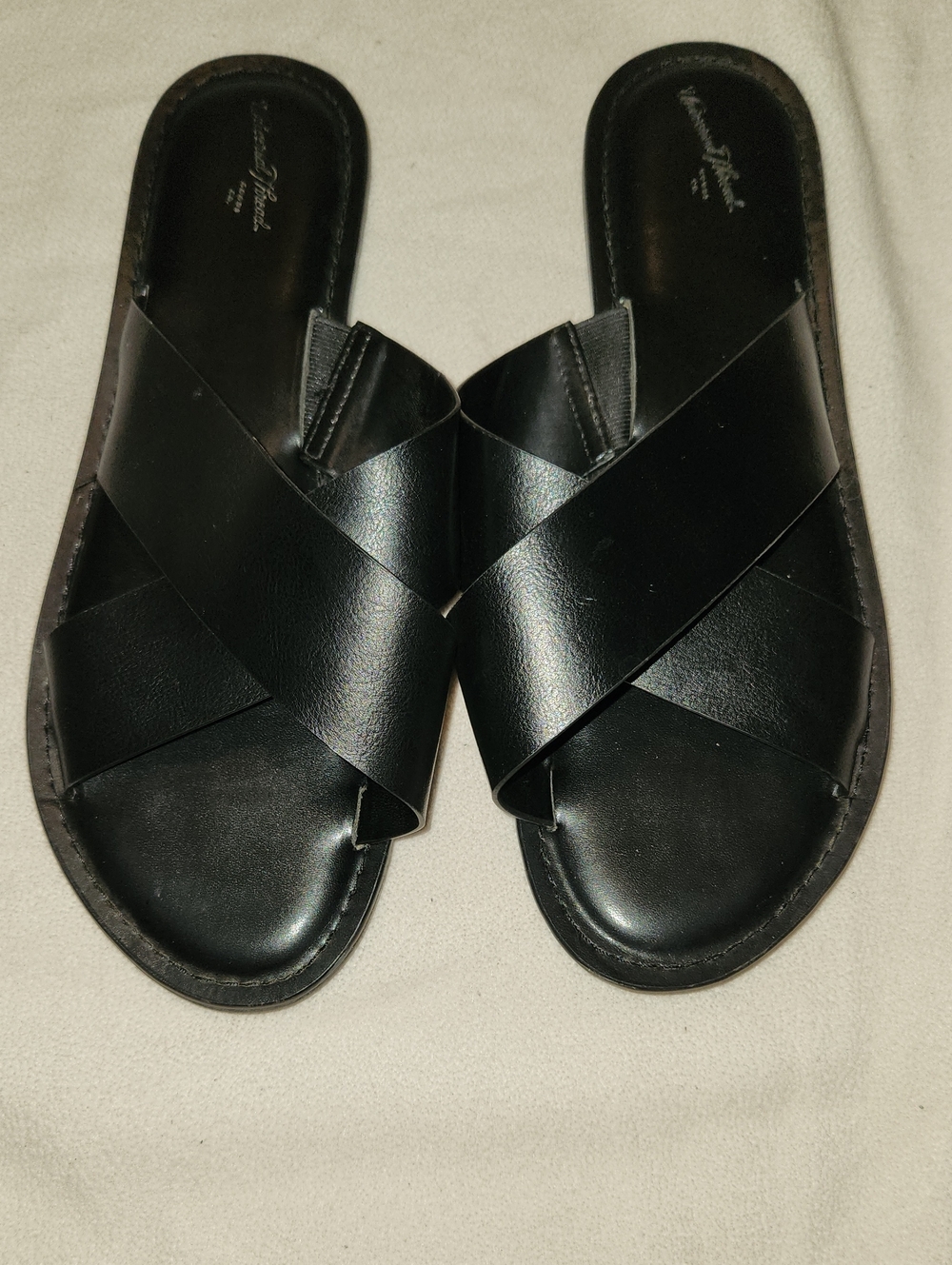Universal Thread Black Crisscross Slide Sandals for Women